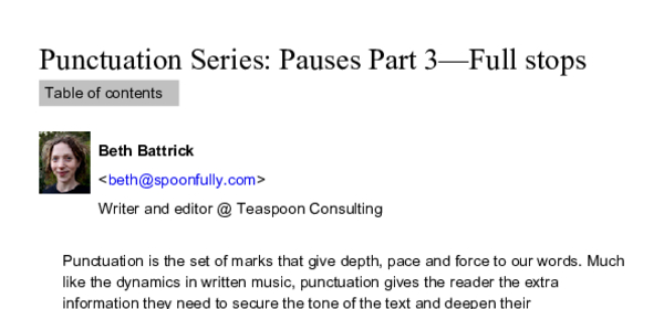 Punctuation Series: Pauses Part 3—Full stops