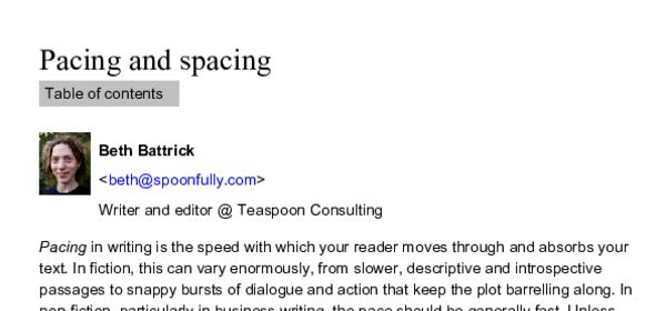Pacing and spacing