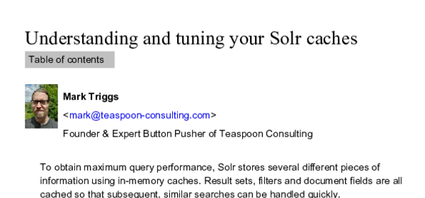 Understanding and tuning your Solr caches