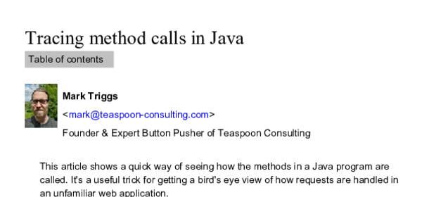 Tracing Java method calls
