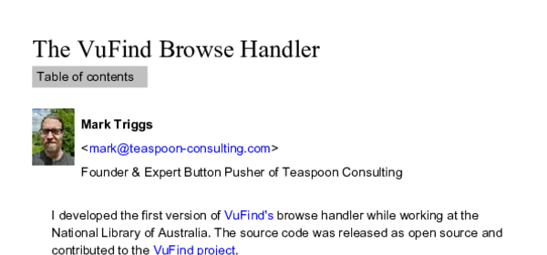 The VuFind Browse Handler