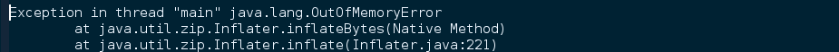 A typical OutOfMemoryError: java.lang.OutOfMemoryError: Java heap space